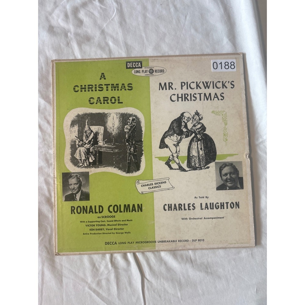 Decca A Christmas Carol Ronald Colman Mr Pickwicks Christmas 10" Vinyl  DLP 8010